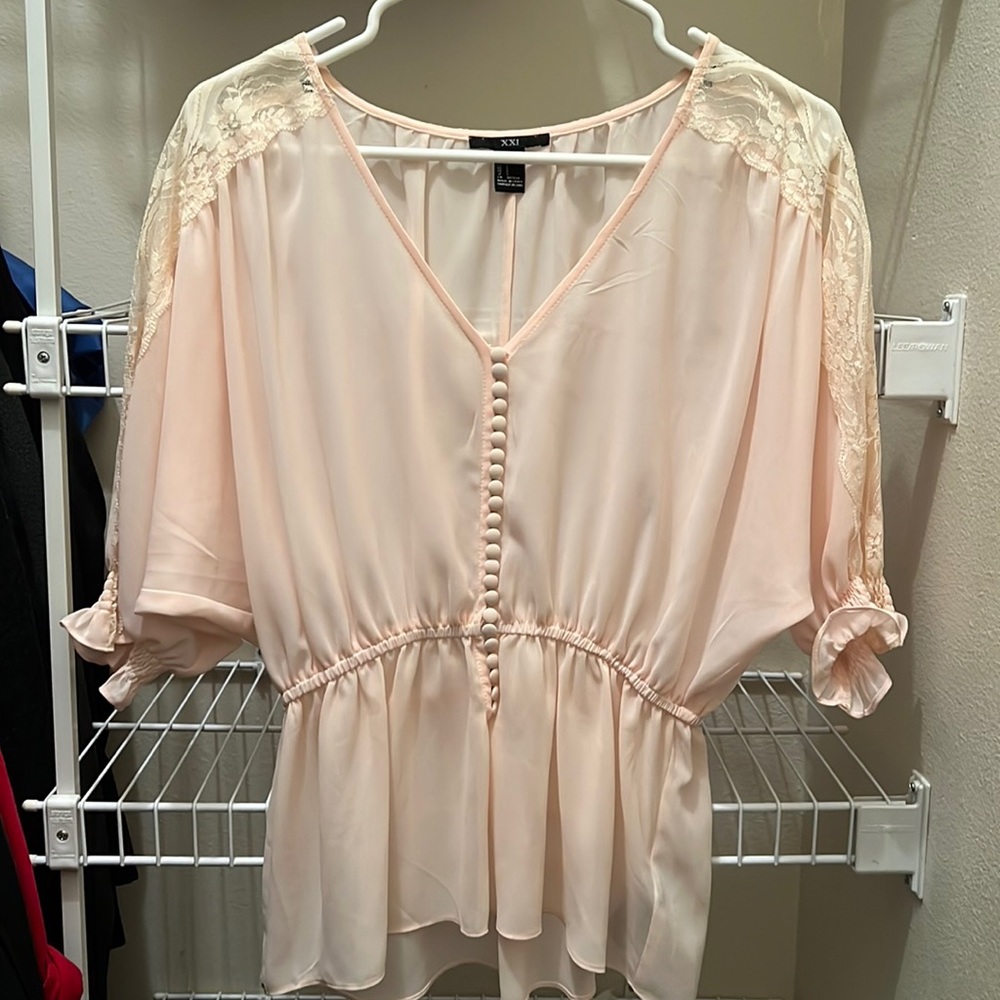 Forever 21 Pink Chiffon Blouse